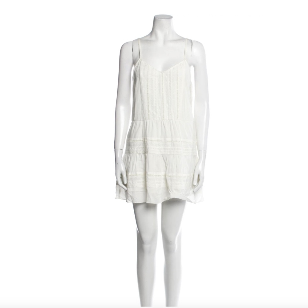 Frame V-Neck Mini Dress White Size S